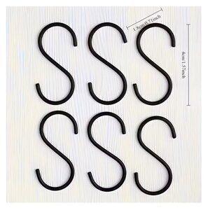 NWT Set of 12 Small S Hooks Black Tiny but Mighty Very Strong Clearance Metal